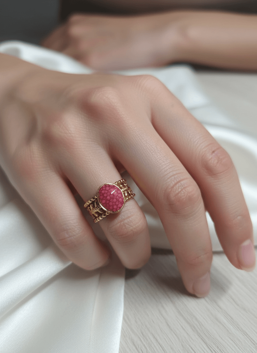 Bague acier inoxydable doré